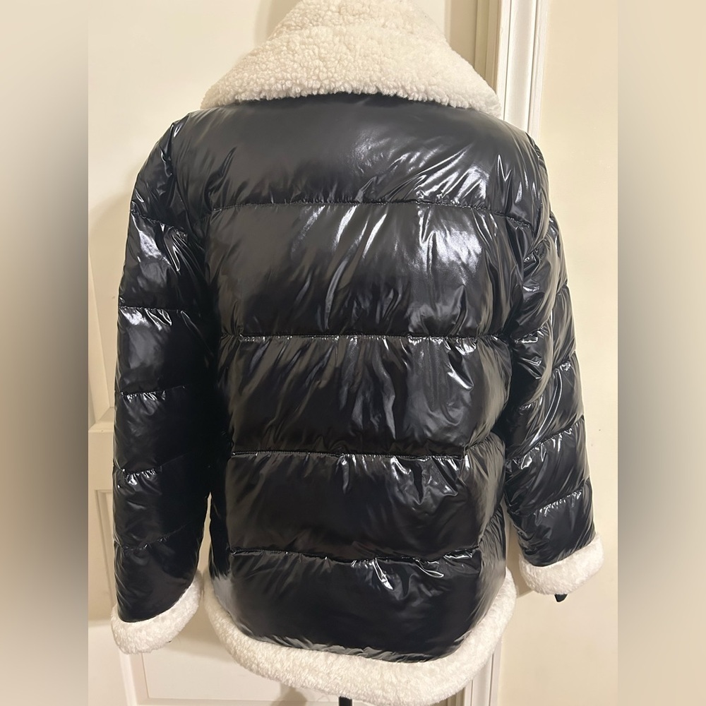 Sanctuary Black Puffer Jacket with White Trim - Picture 7 of 8
